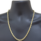 Real 14k Yellow Gold Necklace Rope Chain 5mm 22" inch 14kt Men's Chain For Charm