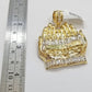 Real 10kt Yellow Gold Praying Hand Last Supper Pendant charm 3D style