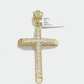 Real 10k Yellow Gold Jesus Cross Charm Pendant 2.5'' Inches