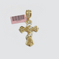 Real 14k Yellow Gold Rope Chain 5mm 18'' Necklace Jesus Cross Charm Pendant 14kt