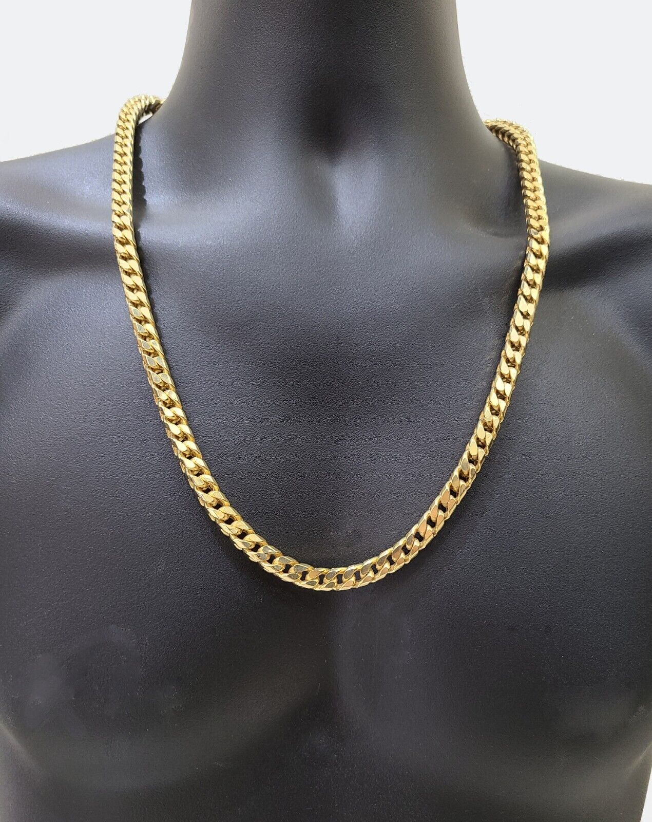 Real 10k Solid Yellow Gold Franco Chain 7mm 26" Inch 10kt Necklace Lobster Lock