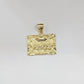 Real 10k Gold Square Pendant Last Supper Charm 10kt Yellow Gold