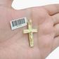 Real 10k Yellow Gold Jesus Cross Charm Rope Chain Necklace 3mm 28'' Pendant 10kt