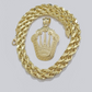 10k Yellow Gold Crown Charm Rope Chain 7mm 20'' Necklace Pendant 10kt Real SALE