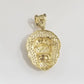 Real 10k Yellow Gold Charm Lion Head Pendant 10kt Gold