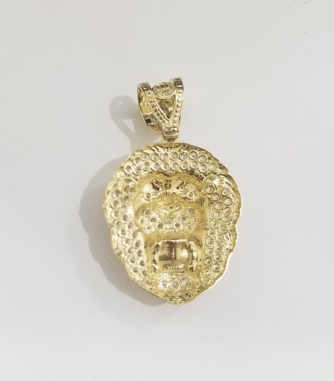 Real 10k Yellow Gold Charm Lion Head Pendant 10kt Gold