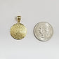 Real 10k Gold Mayan Calendar Circular Charm Pendant 10kt Yellow Gold