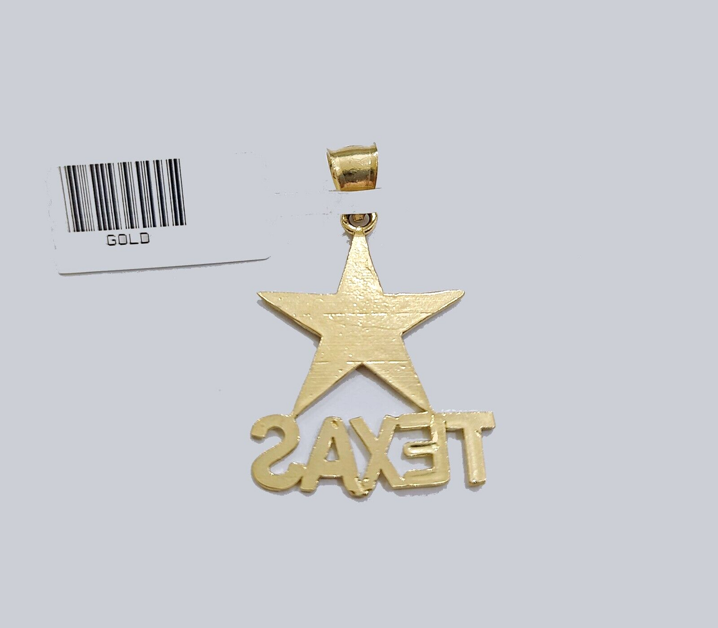 Real 10k Yellow Gold Texas Star Charm 1'' inches  Pendant 10kt for Chain