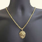 Real 10k Yellow Gold Milano Rope Chain 26''  Necklace Lion Head charm pendant