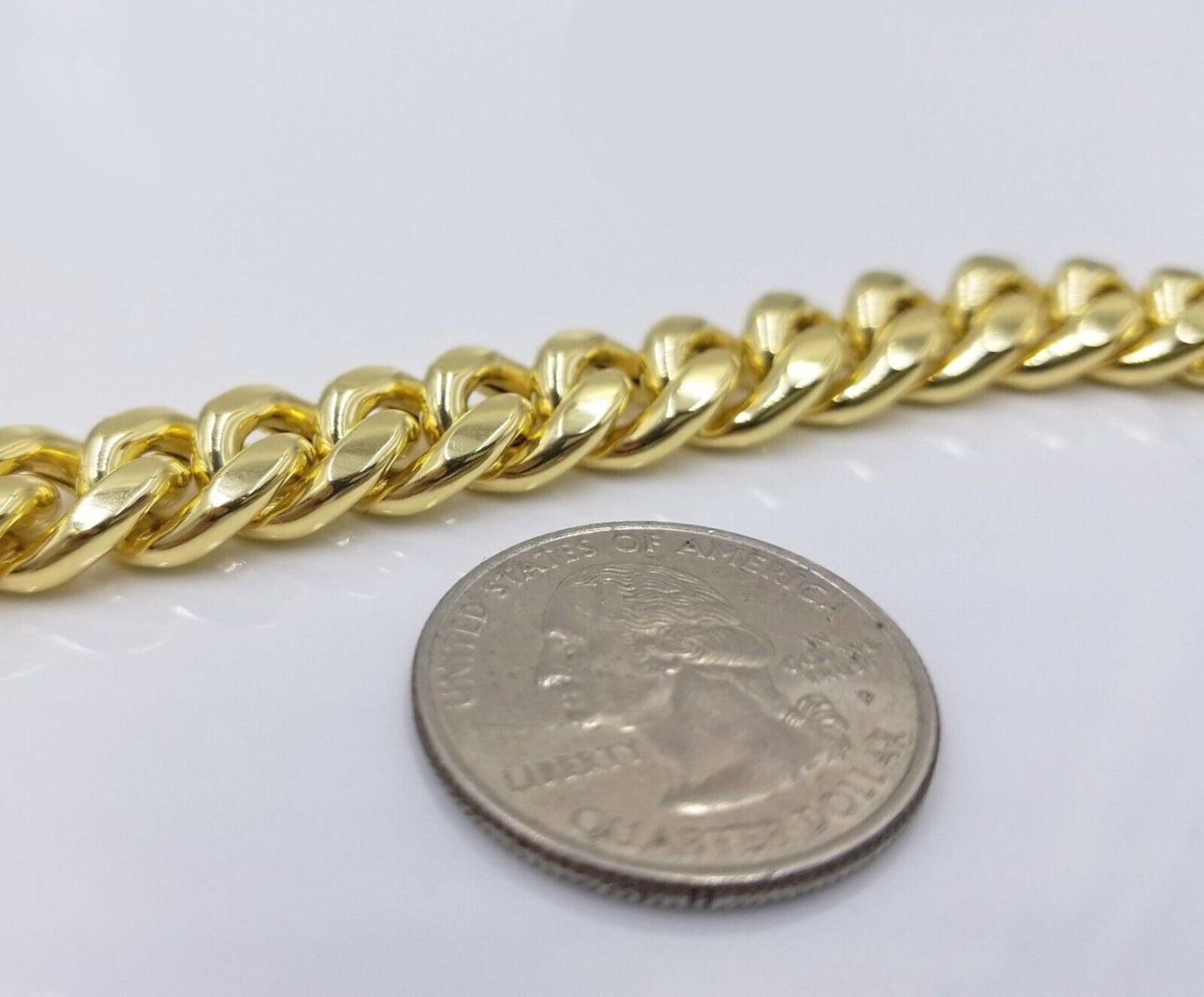 Real 10k Yellow Gold 11mm Miami Cuban Link Bracelet 9" inch For Men's