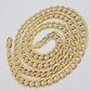 Real 10k Yellow Gold Chain Curb Link Necklace 8mm 18 Inch Diamond Cut Two-tone