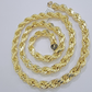 10k Yellow Gold Rope Chain Necklace 26 Inch 8mm Diamond Cuts Men's REAL 10KT