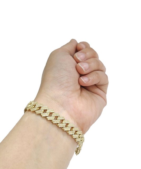 Real 10kt Solid Yellow Gold Miami Cuban Bracelet 10k Unisex 9 Inches 10mm