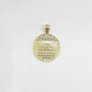 Real 10k Gold Last Supper Charm Circular Pendant 10kt Yellow Gold Men Women