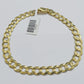 Real 14k Yellow Gold 7mm Cuban Curb Link Bracelet 9''inch 14kt Unisex