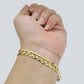 Real 14k Yellow Gold 7mm Cuban Curb Link Bracelet 9''inch 14kt Unisex