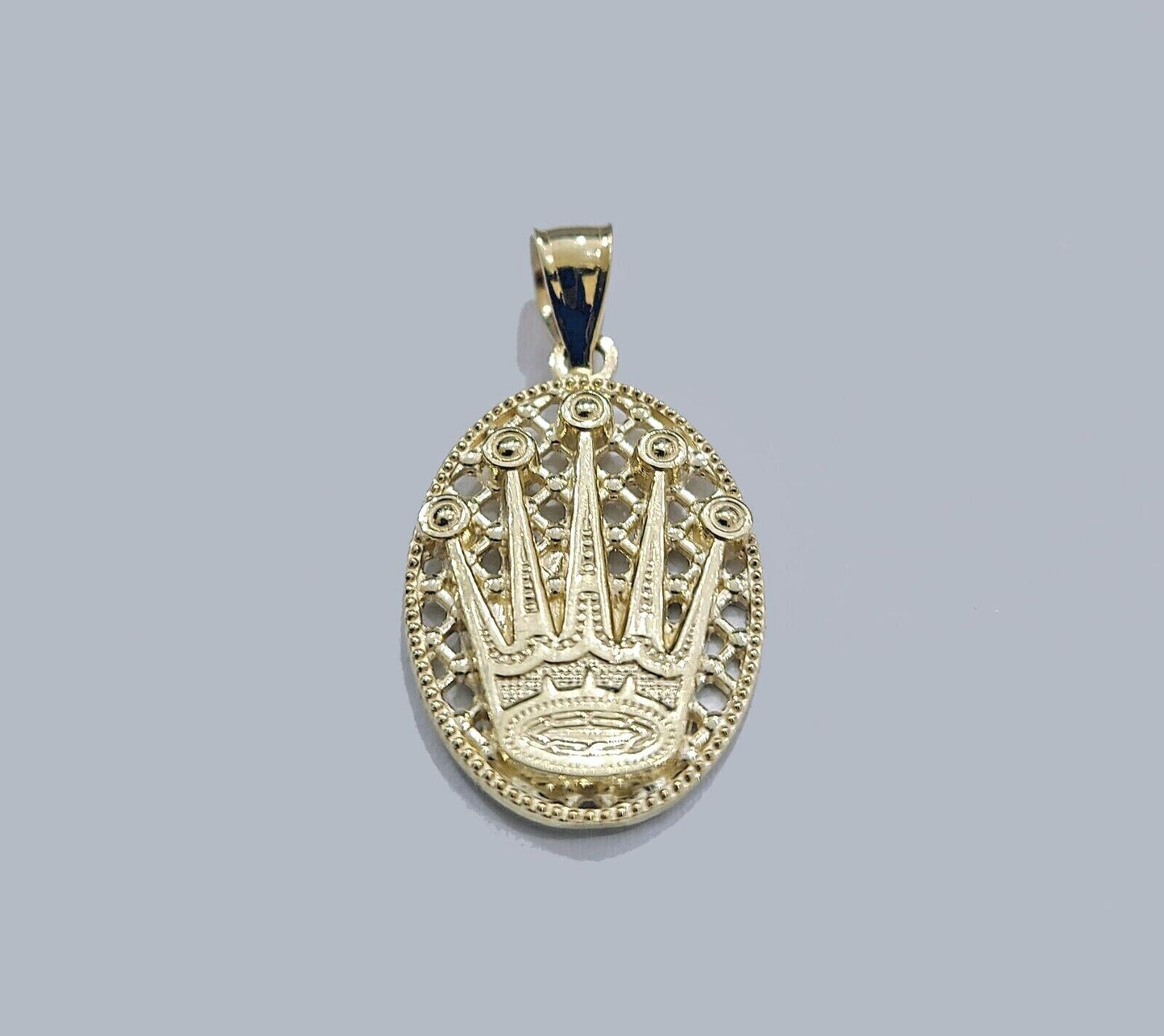 Real 10k Gold Circular  Charm Pendant 10kt Yellow Gold Unisex