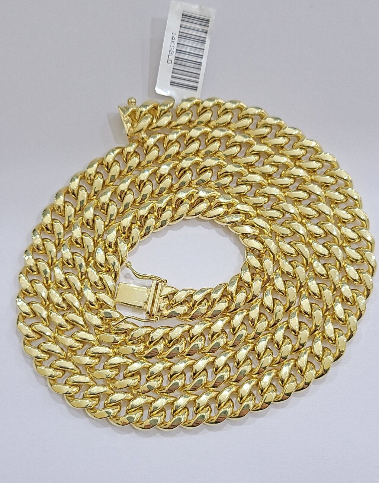 14k Yellow Gold Miami Cuban Link Chain 8mm 30" Necklace Box Lock Real 14kt