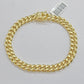 10k Yellow Gold Miami Cuban Link Bracelet 9.5" inch 8mm Real 10kt Box Lock Men