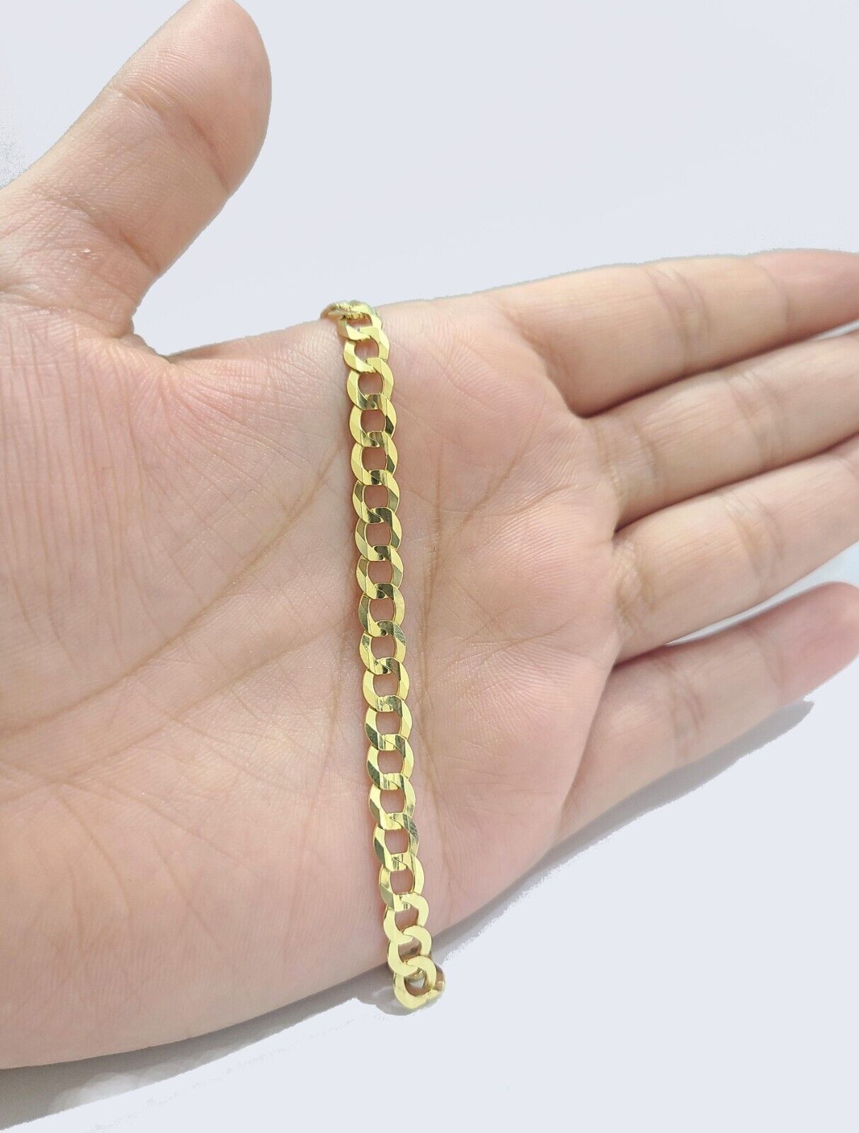 Real 14k Yellow Solid Gold 6mm Cuban Curb Link Bracelet 8'' inch 14kt Unisex