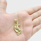 Real 10k Yellow Gold Rope Chain 28'' Necklace Praying Hand Cross Charm Pendant