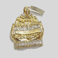 Real 10kt Yellow Gold Praying Hand Last Supper Pendant charm 3D style