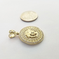 Real 10k Gold Circular Charm 10kt Yellow Gold Pendant Men Women
