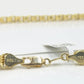 Real 10k Yellow Gold Box Byzantine Necklace 6.5mm 26" inch For Men 10kt Chain