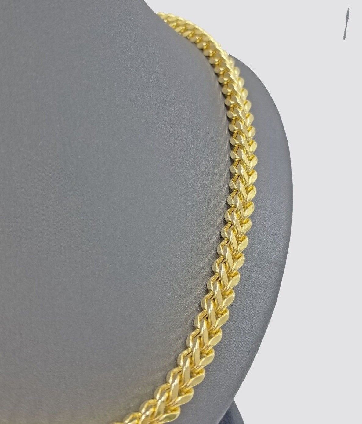 Real 10k Yellow Gold Franco Necklace 5mm 20" inch Short length Men's 10kt Chain