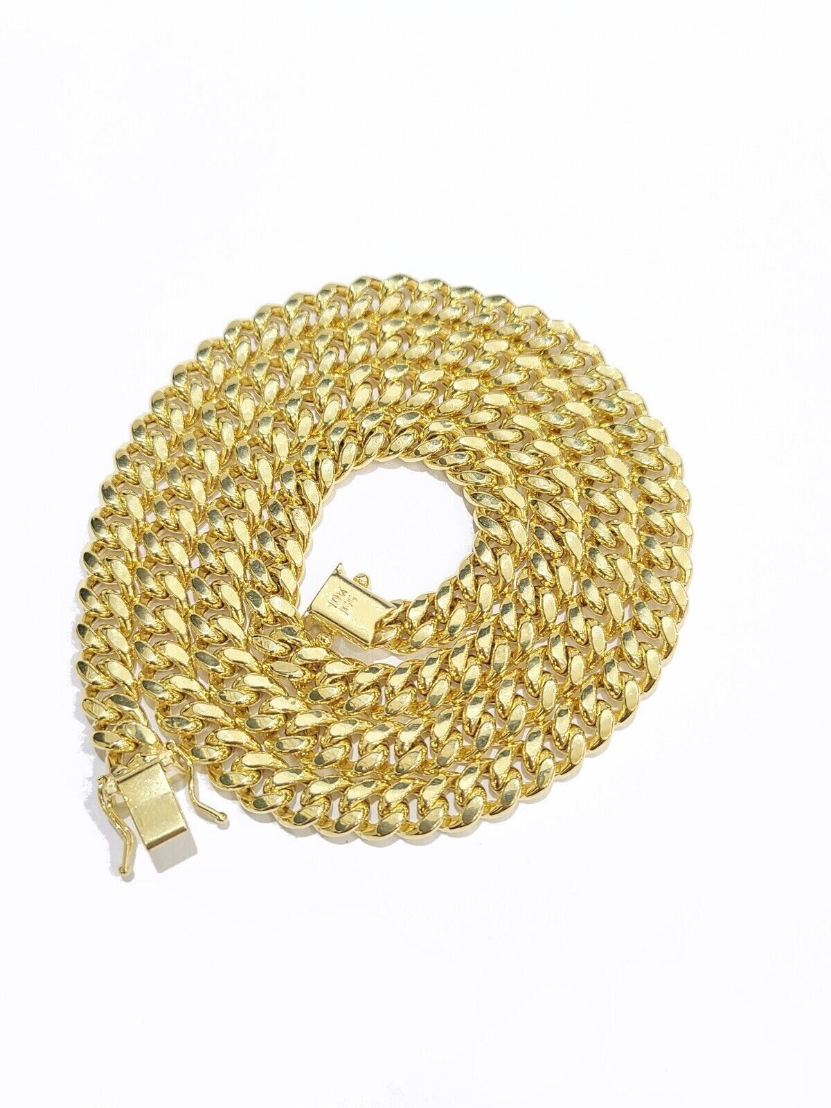 Real 10K Yellow Gold Miami Cuban Chain 6mm Necklace  20-30'' Inches Box 10kt