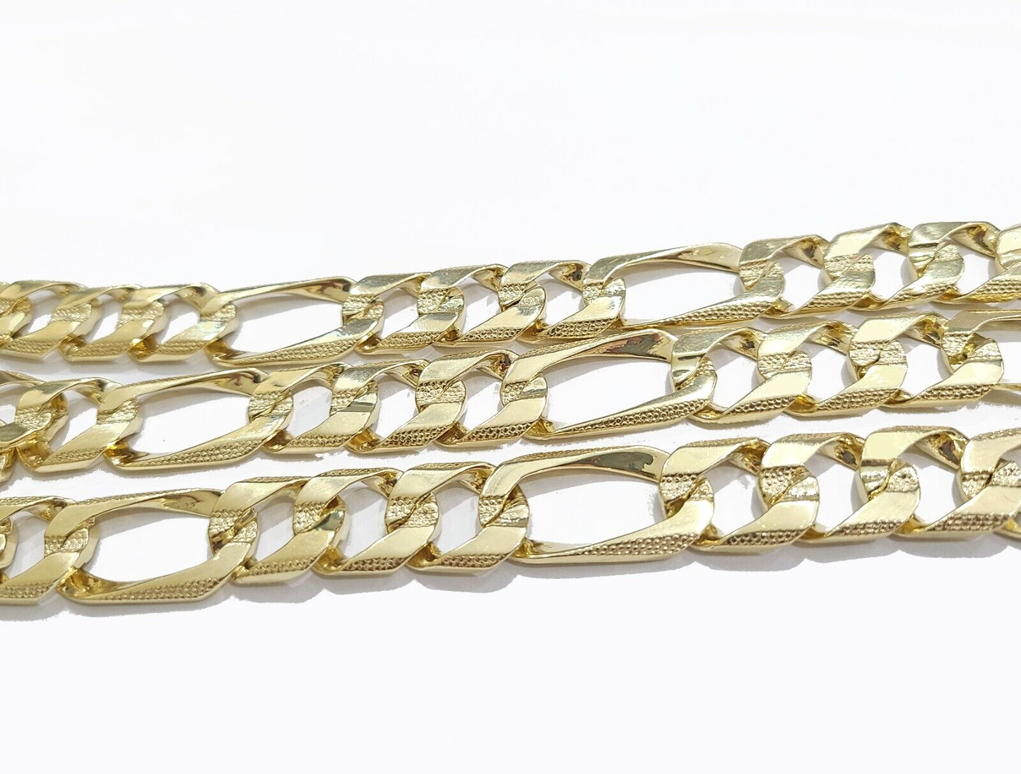 Real 10k Solid Yellow Gold Necklace 13mm Figaro Chain 24'' inches Unisex