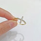 10k Yellow Gold Ring Ladies size 7 Real 10kt Cross Ring With Stones For Women