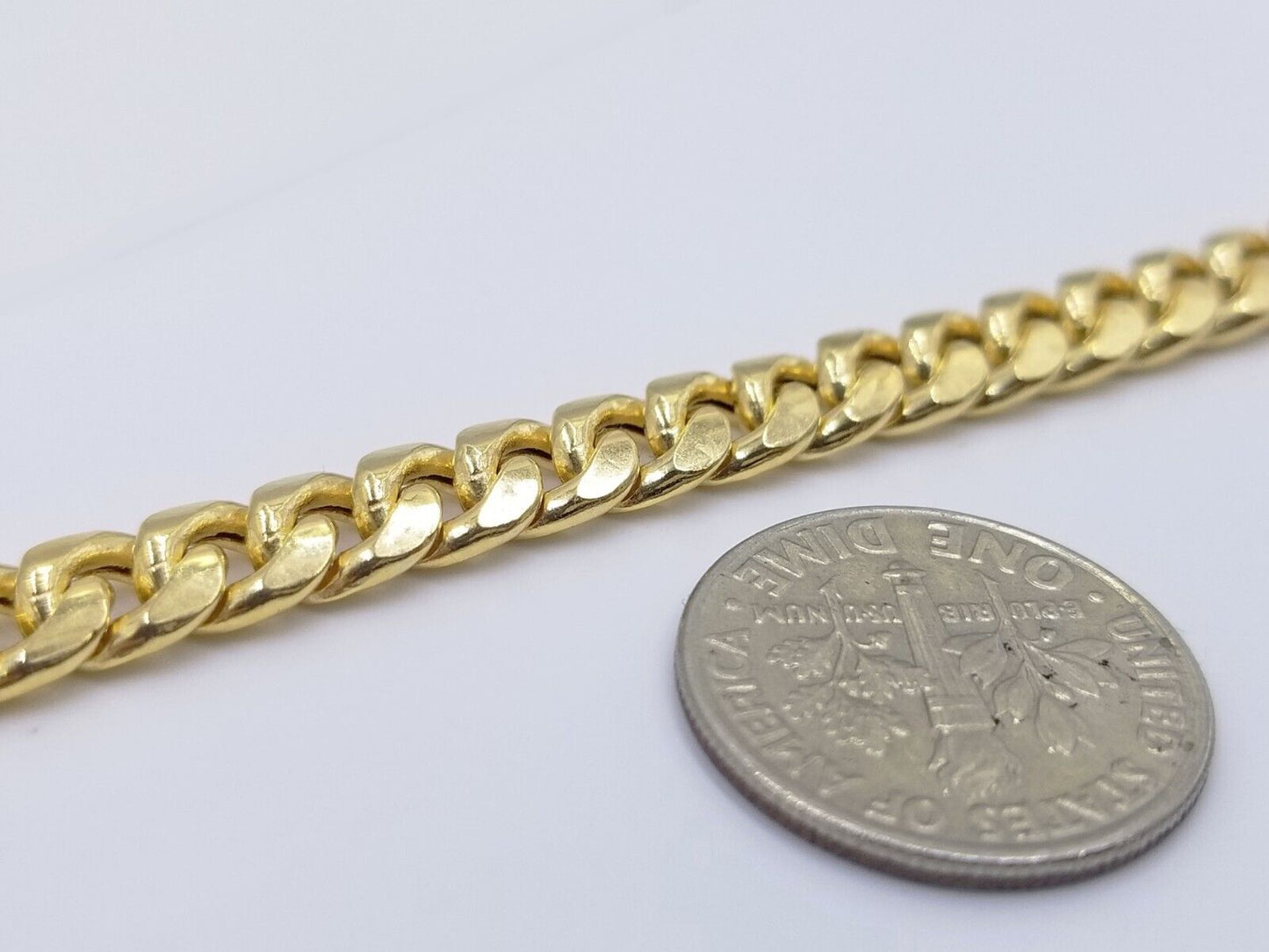 Real 10k Yellow Gold 6mm Miami Cuban Link Bracelet 8" inch Men and Women