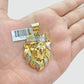 Real 10k Yellow Gold  Lion Head Crown Charm Pendant 10kt for Chain