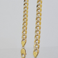 Real 10k Yellow Gold Chain Curb Link Necklace 10mm 22 Inch Diamond Cut Two-tone