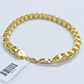 Real 10k Yellow Gold 5mm Box Byzantine Bracelet 8" inch 10kt Unisex Men Women
