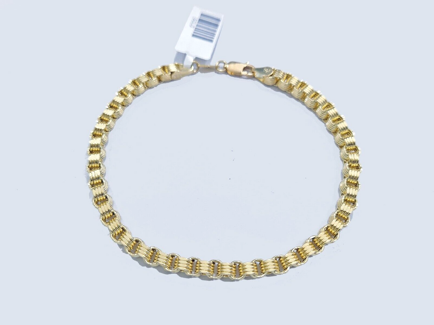 Real 10k Yellow Gold 4mm Box Byzantine Bracelet 8" inch 10kt Unisex Men Women