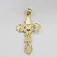 Real 10k Yellow Gold Jesus Crucifix Cross Charm Pendant Men Women 10kt Gold