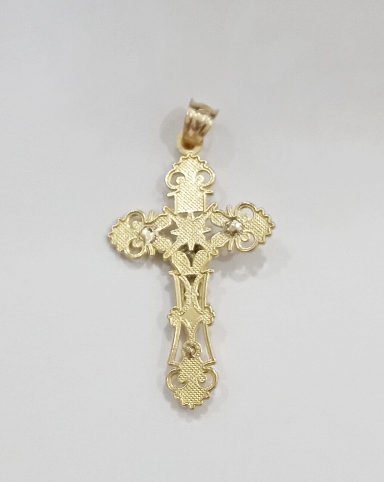 Real 10k Yellow Gold Jesus Crucifix Cross Charm Pendant Men Women 10kt Gold