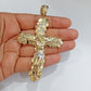 Real 10k Gold Nugget Jesus Crucifix Cross Charm Pendant 10kt Yellow Gold Men
