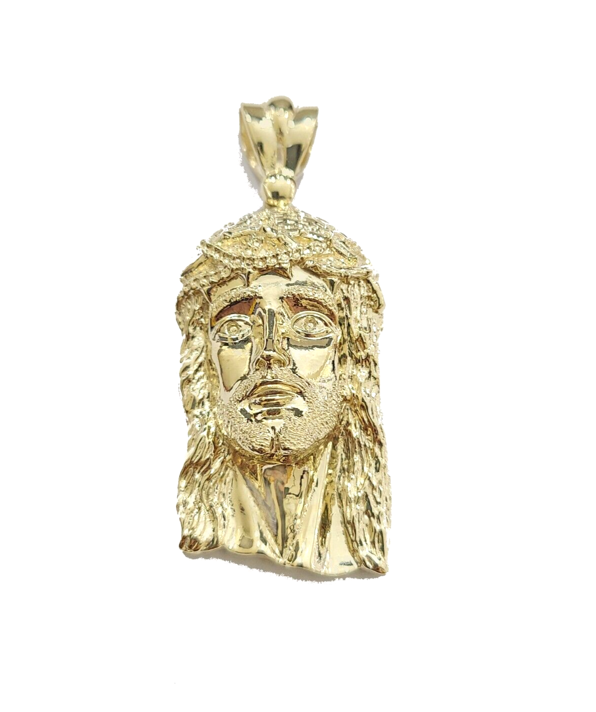 10k Gold Jesus Head Charm Rope Chain Necklace 6mm 26'' Set & Pendant 10kt REAL