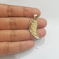 Real 10k Yellow Gold Diamond Cut Angel Wing Charm Pendant 10kt Men Women