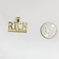 Real 10k Yellow Gold Rich Or Nothing Diamond Cut Charm Pendant 10kt Gold