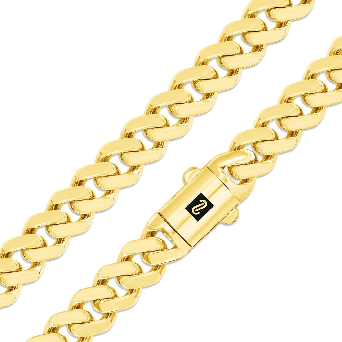 10kt Yellow Gold Royal Miami Cuban Link Monaco Chain 10k Necklace 22 Inches 9mm