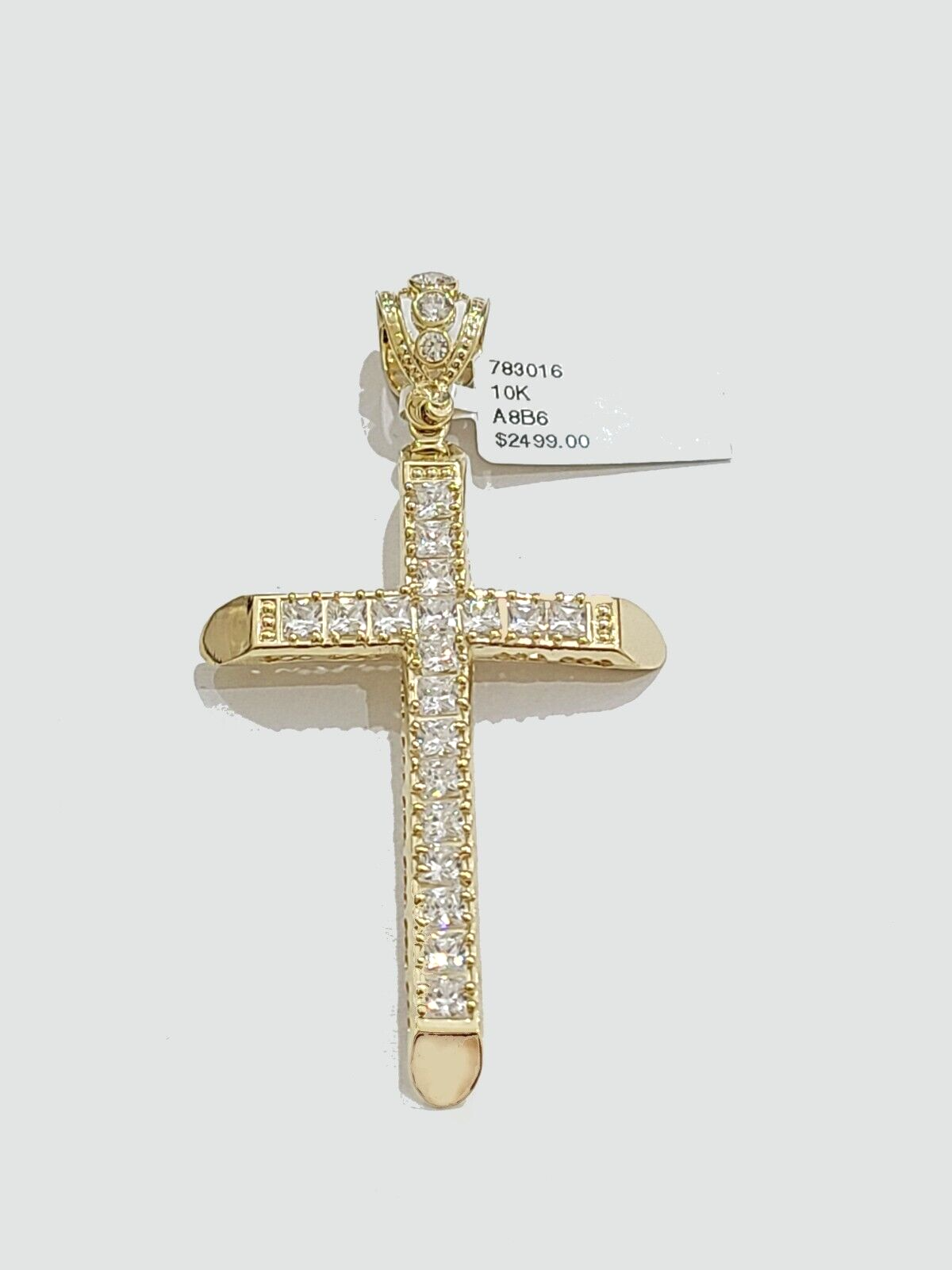 Real 10k Yellow Gold Jesus Cross Charm Pendant 2.5'' Inches