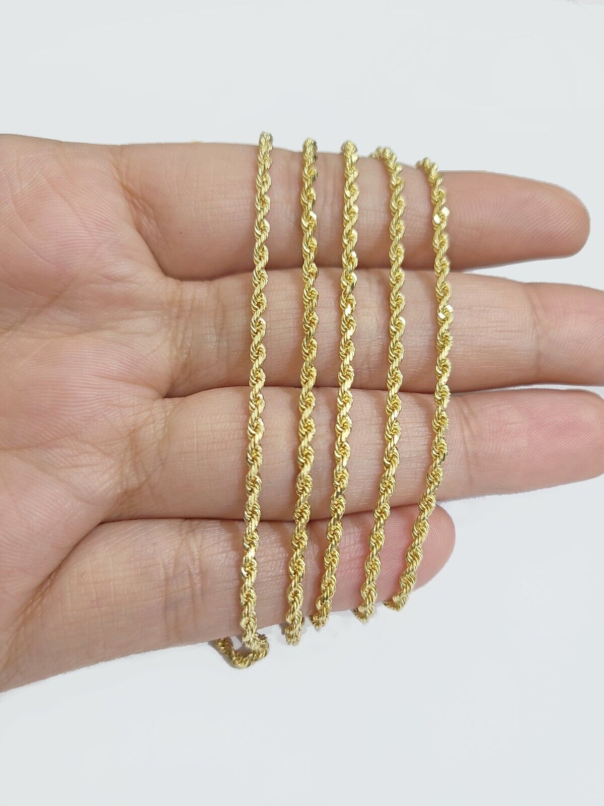 2mm 10k online solid Gold Rope chain 18inch