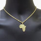 10k Yellow Gold Africa Map Charm Rope Chain Pendant 22 Inch Necklace SALE 10kt
