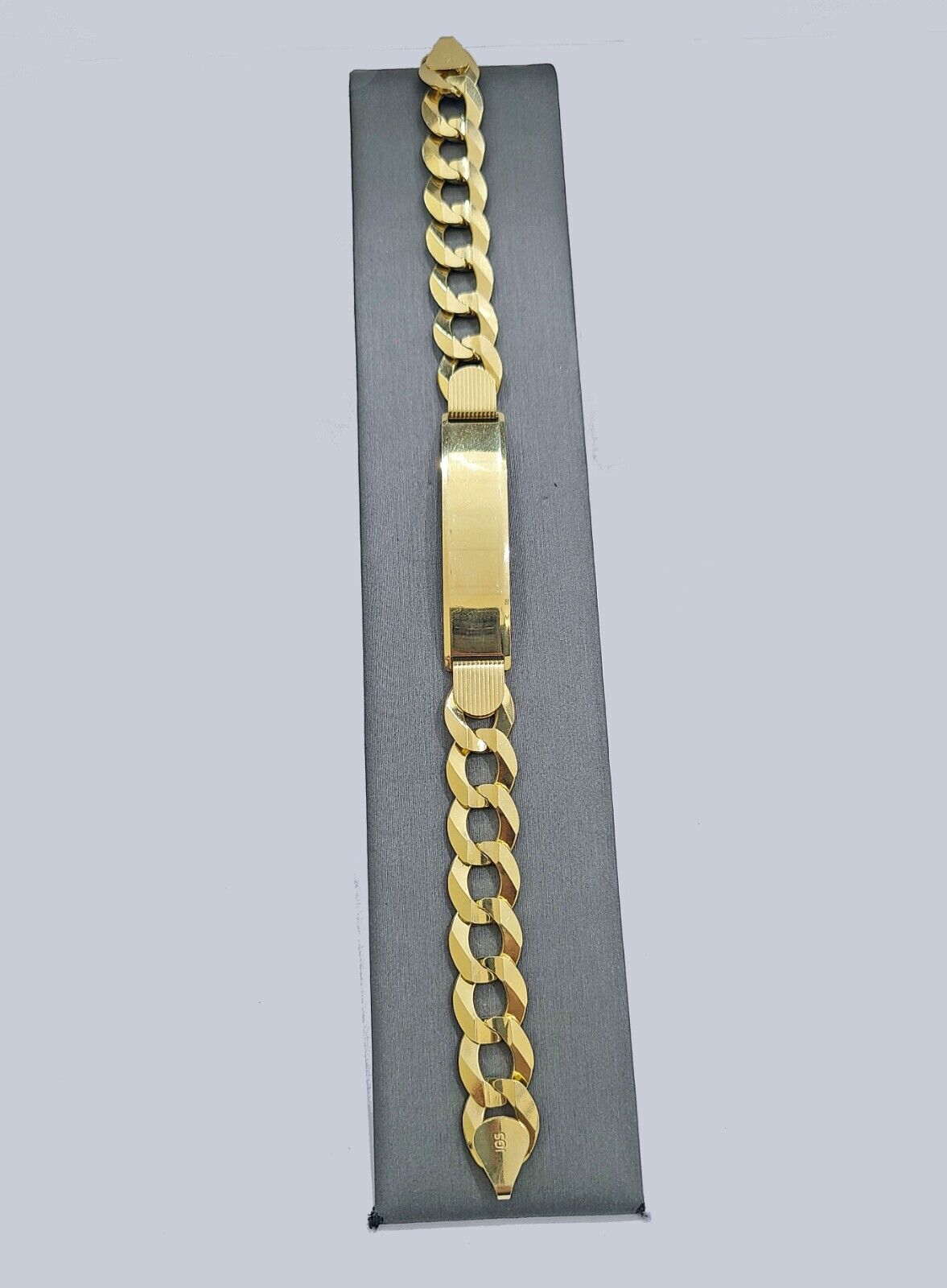 Real 10kt Yellow Gold Cuban Link ID Bracelet Unisex 8.5'' 11mm