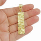 10k Yellow Gold Nugget Bar Charm Pendant 1'' Inch Necklace Chain SALE Real 10kt