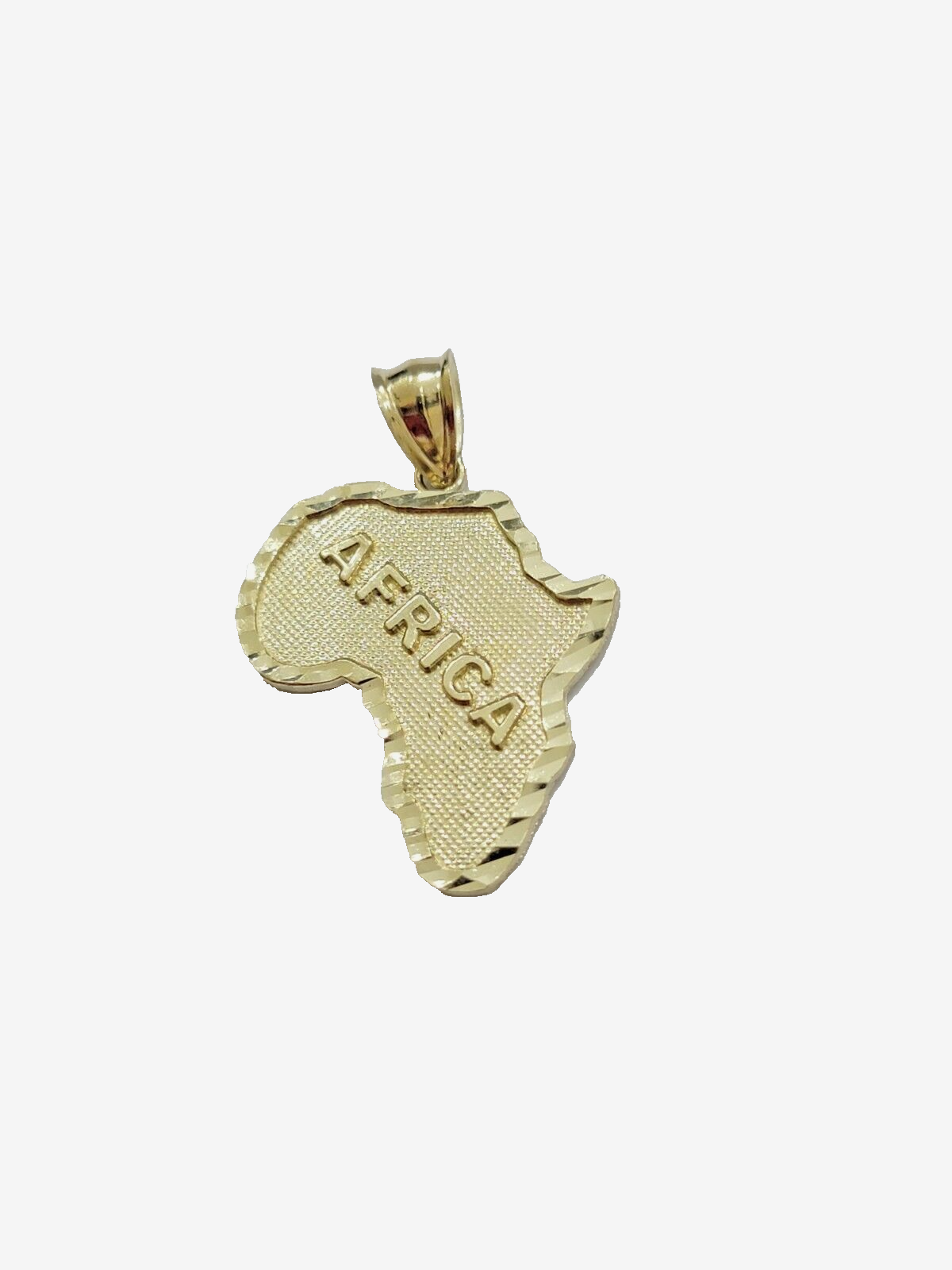 10k Yellow Gold Africa Map Charm Rope Chain Pendant 22 Inch Necklace SALE 10kt
